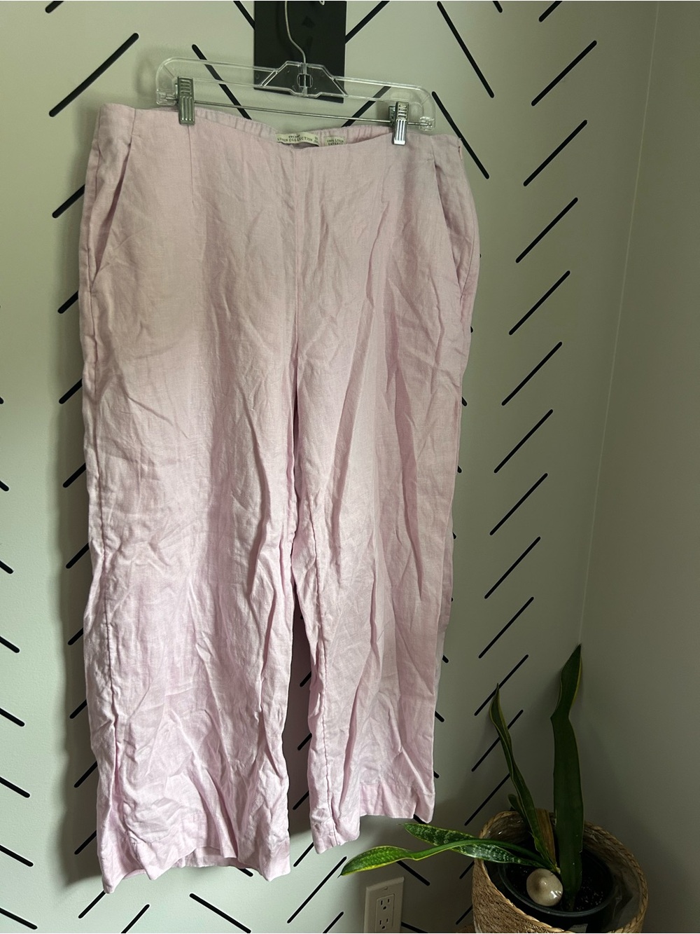 Abercrombie and fitch pink wide leg linen pants
